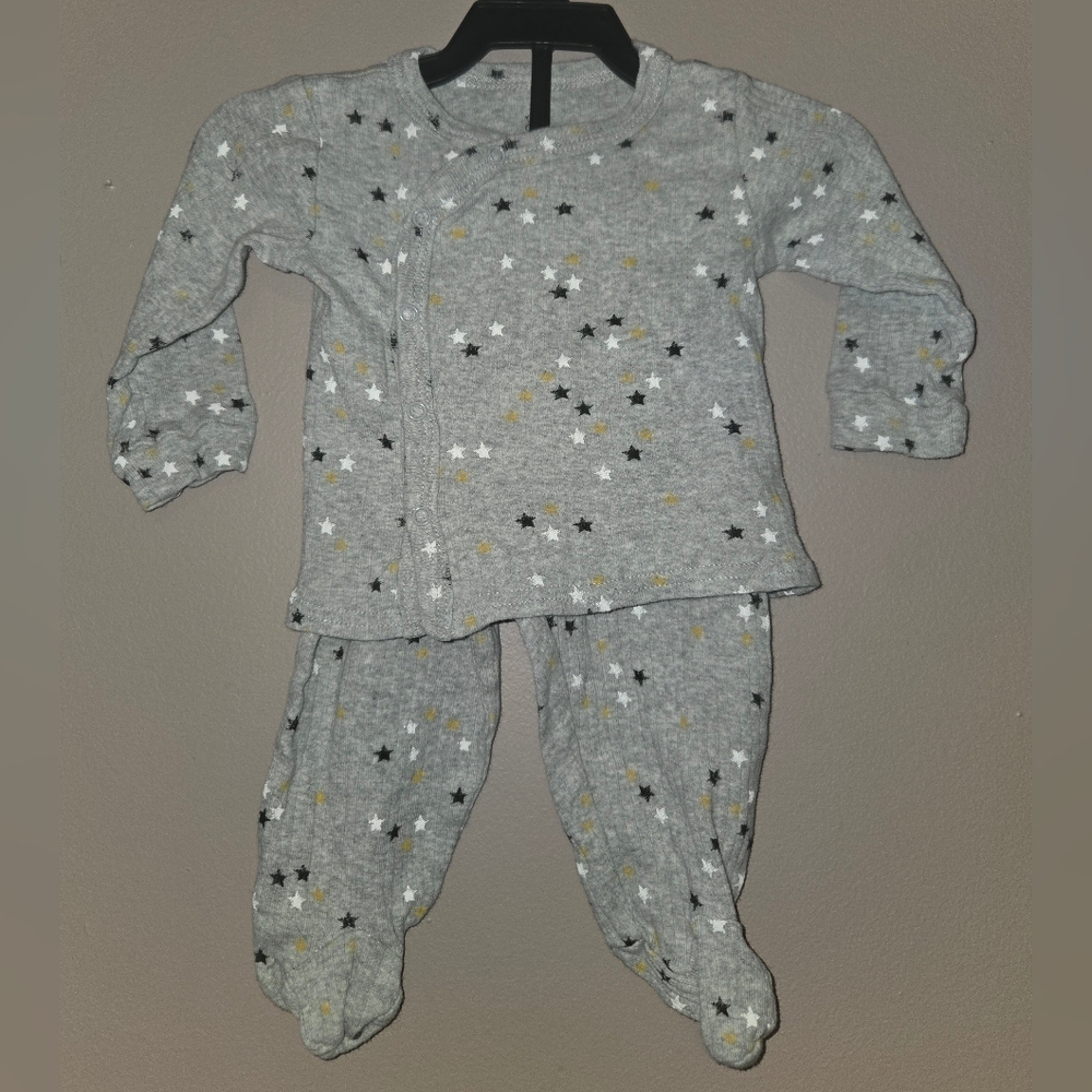 Starry Night Gray Kids Pajama Set